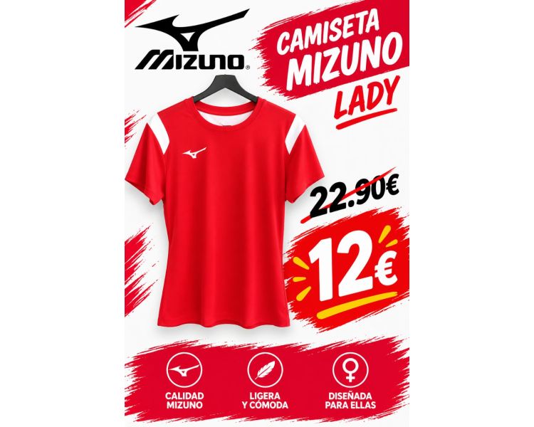 Oferta camiseta Mizuno lady roja